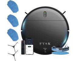 Fysk 3 in 1 Robotstofzuiger met Dweilfunctie - incl. set Dweil/Borstels - Met Laadstation - Dweilrobot - Robotstofzuigers - alexa - perfect voor huisdieren - met afstandsbediening en app