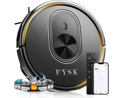 Fysk HR101 Robotstofzuiger met Dweilfunctie - Met Laadstation - Dweilrobot - Robotstofzuigers - Alexa - perfect voor huisdieren - met afstandsbediening en app - Fysk