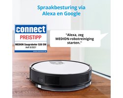 Medion S20 SW - Robotstofzuiger - App- en Alexa-besturing - Wit