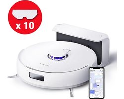 Narwal Robotstofzuiger Freo X Plus - 7800PA - Robotstofzuiger met Laadstation - Robotstofzuiger met Dweilfunctie - Robotstofzuiger Huisdieren - met 10 Extra Wegwerpmop