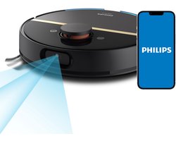 Philips HomeRun Aqua 7000 Series XU7000/01 - Robotstofzuiger met Dweilfunctie - Zwart / Goud - App Connected