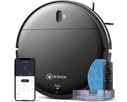 STEGA® Robotstofzuiger Met Laadstation - Met Dweilfunctie - Huisdieren - Met App - 110 minuten