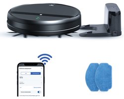SubCombines Robotstofzuiger Met Dweilfunctie RR01 - Navigatie en Laadstation - Met Afstandsbediening En App - Drempel Bestendig en Valdetectie - Zwart