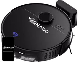 Tornado® M30 Robotstofzuiger Met Dweilfunctie – Slimme Robotstofzuiger Met App, Laadstation & LDS Laser Navigatie – Perfect Voor Huisdieren – Stil en Krachtig – Zwart