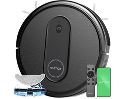 Vactidy T7 Robot Vacuum Cleaner, 2 in 1 Mopping Vacuum, 2800Pa Suction, 250ml Dust Bin, Carpet Detection, App Control