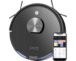 ZACO A10 - robotstofzuiger met wisfunctie - bediening met App, Alexa, Google Home - mapping - no-go zones - timer - robotwisser - robotstofzuiger - geschikt voor tapijt - grijs