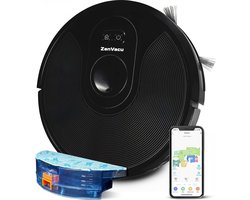 ZenVacu® G6 - Robotstofzuiger - Robotstofzuiger met Laadstation - Robotstofzuiger met Dweilfunctie - Robotstofzuigers - Robotstofzuiger Huisdieren - Lange batterijduur - Automatisering met de app