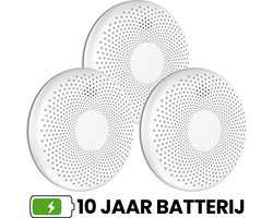 Aroha Safety Pro Combimelder - 10 jaar batterij - Rookmelder & Koolmonoxidemelder - CO melder & Brandmelder - 3 set