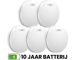 Aroha Safety Pro Rookmelder - 10 jaar batterij & sensor - Extra dun design rookmelder, brandmelder - Multipack 5 set