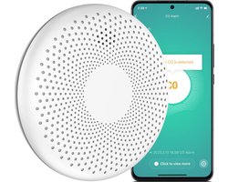 Aroha Smart Connect Combimelder - 10 jaar batterij - Slimme Rookmelder & Koolmonoxidemelder met WiFi - Smart combimelder met app Tuya & Smartlife - Brandmelder & CO melder, CO meter
