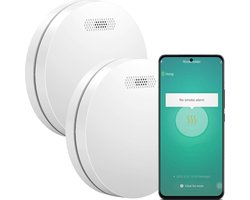 Aroha Smart Connect Rookmelder - 10 jaar batterij - Slimme rookmelder WiFi - Smart brandmelder met app Tuya Smart & SmartLife - Multipack 2 set