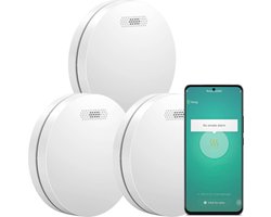 Aroha Smart Connect Rookmelder - 10 jaar batterij - Slimme rookmelder WiFi - Smart brandmelder met app Tuya Smart & SmartLife - Multipack 3 set