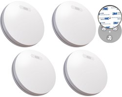 Easeware ES-1 Ultra Dunne Rookmelder met 10 jaar batterij - 4 pack - Inclusief Schroefloze Montage - Brandmelder - Rookdetector - Voldoet aan Norm - Werkt stand-alone