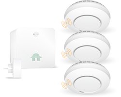 ELRO Connects SF500S Slimme Rookmelder Kit - Complete Set met K2 Wifi Connector en 3x Draadloos Koppelbare Rookmelder - Met gratis App