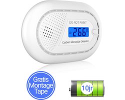 USAFE® Koolmonoxidemelder - CO2 melder met 10 jaar batterij - Koolstofmonoxidemelder, CO2 meter met alarm