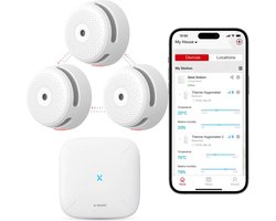 X-Sense Link+ Pro Slimme Rookmelder bundel - 3 XS01-M Rookmelders en SBS50 Base Station - Werkt via app - WiFi gateway - Draadloos RF koppelbaar - Brandalarm - Smart home