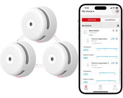 X-Sense XS01-M Slimme rookmelder met WiFi - 3 Rookmelders - Link+ Pro - Draadloos RF koppelbaar – Smart Home - Brandalarm