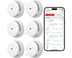 X-Sense XS01-M Slimme rookmelder met WiFi - 6 Rookmelders - Link+ Pro - Draadloos RF koppelbaar – Smart Home - Brandalarm