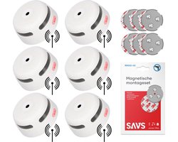 X-Sense XS01-W Draadloos koppelbare rookmelder - Met magneet montage - 6 Rookmelders - 10 jaar batterij - Voldoet aan Europese norm - Koppelbaar brandalarm zonder boren