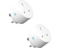 2-Pack - Smart Plug WiFi Slimme Stekker Compatibel met Alexa & Google Home - App & Stemcontrole, Timerfunctie, 13A - Ideaal voor Huishoudelijke Apparaten