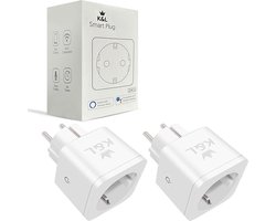 2 x K&L Slimme Stekker - Smart Plug - Incl. Energiemeter & Tijdschakelaar