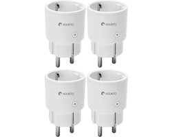 Agunto AGU-SP1 - Slimme Stekker - Smart Plug - Tijdschakelaar - Energiemeter - Google Home - 4 stuks