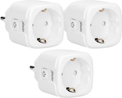 Alecto SMART-PLUG20 TRIPLE - Smart wifi tussenstekker met energiemeter, 16A, 3680W, 3 pack, wit