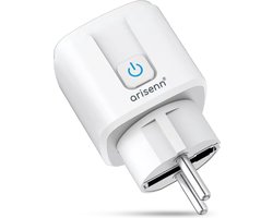 Arisenn® Slimme Stekker EU | Wifi | Stembediening (Google, Alexa, Siri) | App | Timer | Energie Meter | Thuisautomatisering | Makkelijk te Installeren | Perfect voor Beginners | Bespaar Energie | Afstandsbediening