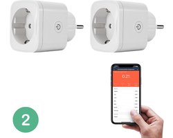 BELIFE® Smart Plug - 2 stuks - Slimme Stekker met ENERGIEMETER - Google Home & Amazon Alexa Compatible - Smart Home