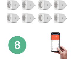 BELIFE® Smart Plug - 8 stuks - Slimme Stekker met ENERGIEMETER - Google Home & Amazon Alexa Compatible - Smart Home