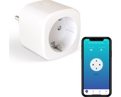 Calex Slimme Stekker - Energiemeter - Smart Plug (Franse/ BE aansluiting- penaarde ) - met App Bediening - Werkt met Alexa en Google Home