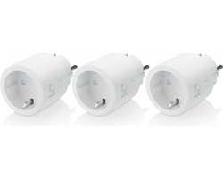 Deltaco Smart Home 3x Slimme Draadloze Stekker - WiFi - 10A - 2400W - Timer - Wit