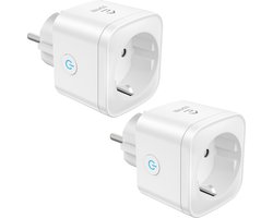 EIGHTREE - ET21-2 - Smart Plug - Wifi - 2-delige set - Slimme Stekker - App Bediening - Verbruiksmeter - Energiemeter -Spraakbediening met Alexa & Google Home