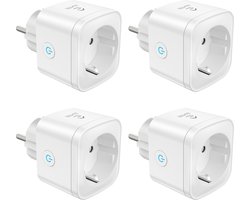 EIGHTREE - ET21-4 - Smart Plug - Wifi - 4-delige set - Slimme Stekker - App Bediening - Verbruiksmeter - Energiemeter -Spraakbediening met Alexa & Google Home