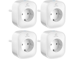 EIGHTREE - ET22-4 - Smart Plug - Wifi - 4-delige set - Slimme Stekker - App Bediening - Verbruiksmeter - Energiemeter -Spraakbediening met Alexa & Google Home