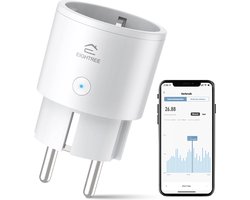 EIGHTREE - Smart Plug - Slimme Stekker - Wifi - 1-delige set - App Bediening - Verbruiksmeter - Energiemeter -Spraakbediening met Alexa & Google Home - ET20-1