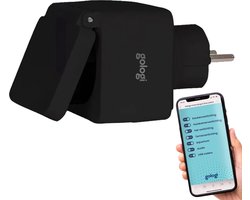 Gologi Slimme stekker buiten - Smart plug - IP44 - Tijdschakelaar & Energiemeter - WIFI - Google Home & Amazon Alexa - Zwart