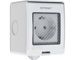 HOFTRONIC - Slimme Stekker buiten - IP55 Waterdicht voor binnen en buiten - Slim buitenstopcontact - WiFi + Bluetooth 16A - Bediening via App - Compatibel met alle smart assistenten - Smart Home