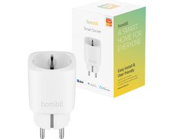 Hombli Slimme Stekker - 220V - WiFi - Timerfunctie - Compatibel met Amazon Alexa en Google Home - Bediening via Hombli App - 1 stuks - Wit