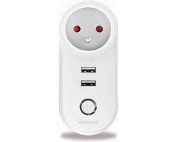 Marmitek Slimme Stekker - Power SI - Wifi Stekker - Wifi Stopcontact - Wifi Schakelaar Smart Home - 2 x USB - Energiemeter - Belgisch type (pin-aarde)