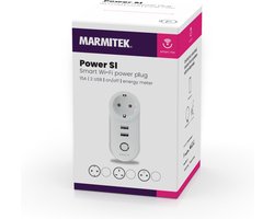 Marmitek Slimme Stekker - Power SI - Wifi Stekker - Wifi Stopcontact - Wifi Schakelaar Smart Home - 2 x USB - Energiemeter - Nederlands type (rand-aarde)