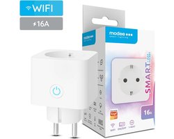 Modee Slimme Stekker met Energiemeter - Tijdschakelaar - Smart Plug - App Bediening - WiFi Stekker