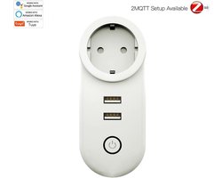 MOES ZigBee Smart Plug + USB | Werk met Tuya Smart en SmartLife! | Slimme Stekker | USB en Stekker afzonderlijk te bedienen