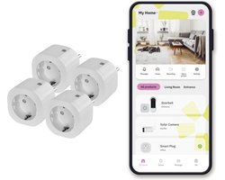 omajin Smart Plug SK - Slimme stekker - WiFi - Timerfunctie - Compitabel met Amazon Alexa en Google Home - Bediening via Omajin Slimme App - 4 Pack - Wit