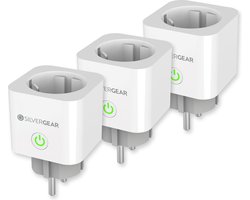 Silvergear Slimme Stekker met Energiemeter - Slimme Verlichting - Smart Plug - Google Home - 3x - Wit