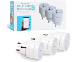 Silvergear Slimme Stekker met Energiemeter - Smart Plug - Slimme Verlichting - Google Home - 3x - Wit