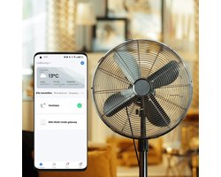 Slimme ventilator set - Automatische verkoeling op een warme dag - Slimme ventilator stekker met energiemeting - enkelvoudig