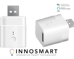 Smart USB Adapter Innosmart - WiFi - Smart plug usb - Werkt met Google Home en Alexa - Slimme stekker - tijdschakelaar - Slimme schakelaar - Slimme USB - Smart USB - Slimme USB stekker - Smart home - Draadloos -