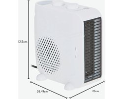 AD 7725W Thermoventilator - 2000 W - Elektrische Verwarming Met Thermostaat - Twee Warmtestanden Voor Woning En Kantoor - Wit