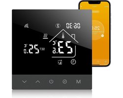 Bedrade Slimme Thermostaat Programmeerbaar - WIFI 3A Water Verwarming - Geschikt voor Tuya&Smart Life APP - Compatibel met Alexa&Google Assistant - LCD Touchscreen